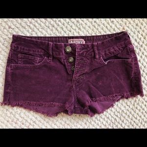 Purple Roxy corduroy short shorts!!